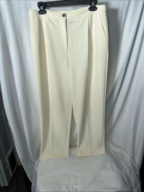 Anne Klein Cream Straight-Leg Dress Pants